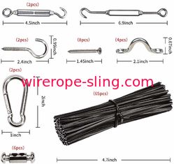 Turnbuckle συνελεύσεις καλωδίων σχοινιών καλωδίων ανοξείδωτου με τα μακρά ζωή γάντζων