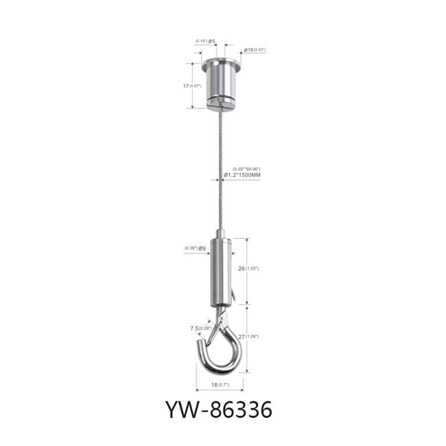 Lighting Fitting Wire Suspension Kit With Αdjustable Gripper Hook YW86336 5