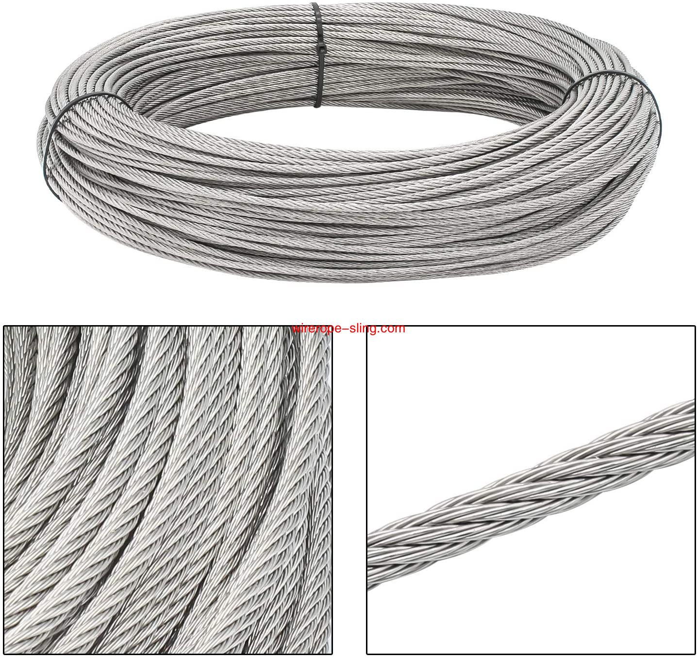 T316 Marin Grade 3mm Stainless Steel Aircraft Wire Rope Cable for Railing, Deking, Diy Balustrade, 100 Πόδια