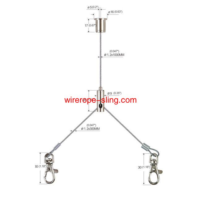 Y Τύπος Nickel Plated Brass Art Cable Handing and Picture Suppsion κρέμασμα Kit YW86021