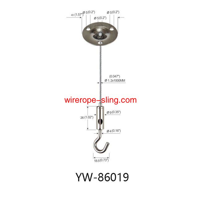 Brass Three Holes Ceiling Cable Handing System Light Fittings 180° Προσαρμοζόμενο YW86017